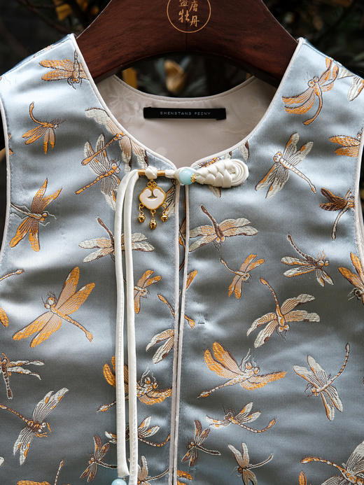 盛唐牡丹| 儿童系列|Kids 织锦缎鸵鸟毛上衣 商品图2