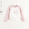 马克珍妮女童甜酷少女抽褶T恤 儿童蝴蝶印花上衣春装新款250167 商品缩略图0