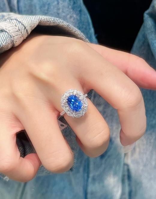 3.7ct刻面蓝宝石戒指吊坠 商品图3