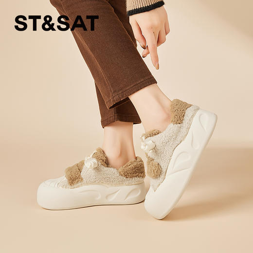 星期六休闲拼色厚底嘭嘭面包鞋SSC411DEP8 商品图4