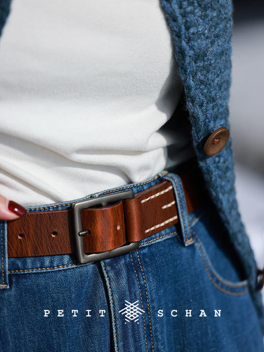 PETIT SCHAN小闪 ACC#014 Tree bone 树骨 意大利进口植鞣树膏牛皮复古皮带 商品图5