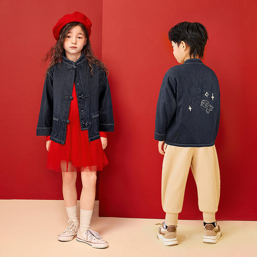【新年季】迷你巴拉男女童新中式拜年服宝宝保暖牛仔棉服外套 商品图2