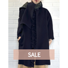 TYNVIE 连围巾木耳边廓形大衣- 藏青色 商品缩略图0