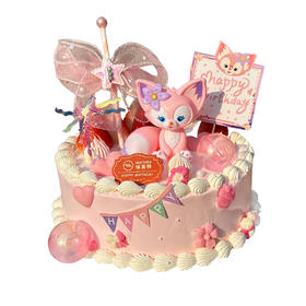 味美特“玲娜贝儿”儿童可爱生日蛋糕，玩具插件搭配新鲜水果组合，小女孩专享-如需6英寸，请添加客服微信咨询