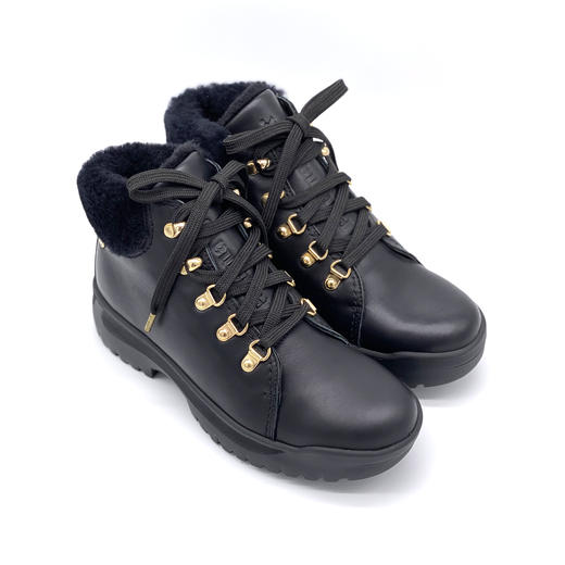 断码特价37码——西班牙原产时尚轻便加毛款女士皮靴 HB6黑色(优质保暖毛内衬) 商品图7