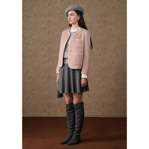 【100%绵羊毛】乔万尼100%绵羊毛小香风毛呢呢子短外套EM4B581 商品图3