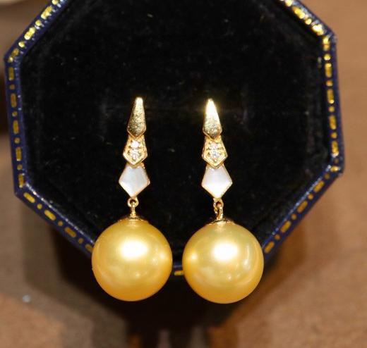 10mm-11mm金珠耳坠 商品图0