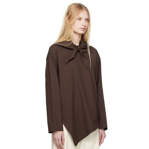 STUDIO NICHOLSON ASSYMETRIC HEM女式丝绸垂坠上衣 带丝巾可脱卸 商品图1