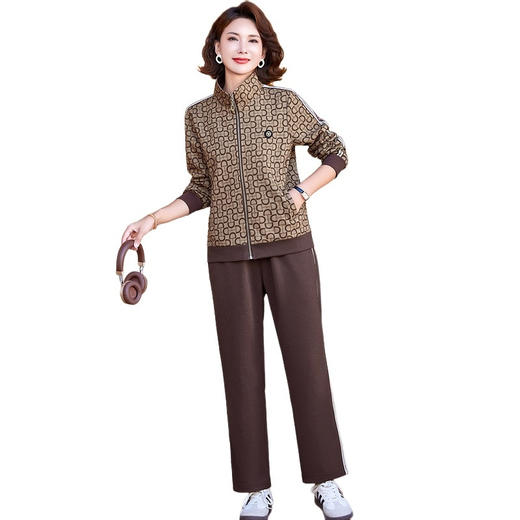 MC628中老年休闲运动套装女春秋50岁女人穿搭洋气大码中年妈妈秋装穿搭 商品图4