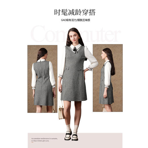 乔万尼羊毛连衣裙女秋冬新款小香风假两件ET4E878 商品图2