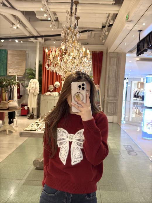 【门店同款】ENJOY冬季“漂亮朋友”氛围感钉珠蝴蝶结毛衣 160598574 商品图9