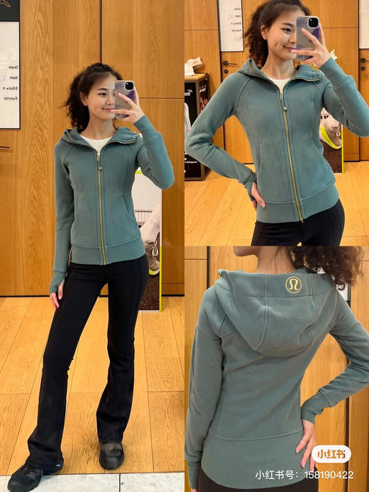 修身款！lu家Scuba全拉链微绒连帽卫衣！表面磨毛+内里抓绒质感！标牌齐全❗出入专柜无压力！经典王牌色系，不用搭配就能出片的卫衣！✅腰身竖坑条针织螺纹，纤腰显瘦!! 商品图10