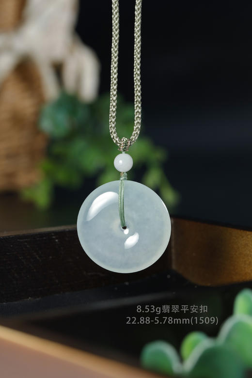 (1509)8.53g翡翠平安扣项链22.88-5.78mm 商品图4