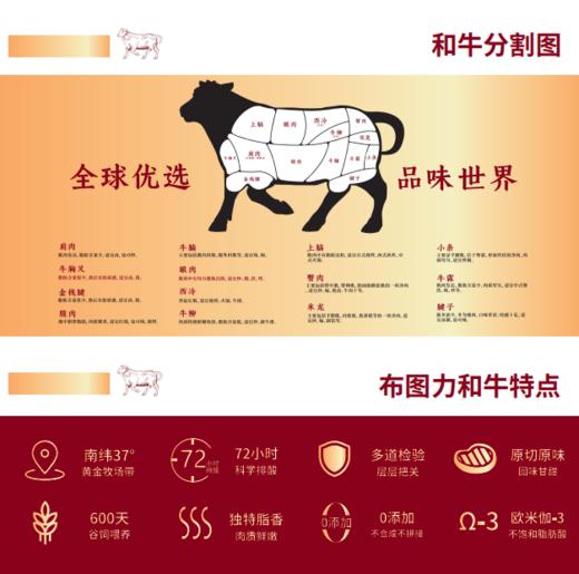 布图力牛排1480g： M9和牛眼肉牛排x2（200g/盒） M6和牛牛仔骨x2（150g/盒） M6和牛菲力牛排x2（150g/盒） M6和牛西冷牛排x2（150g/盒） 黑胡椒海盐x1（180g 商品图3