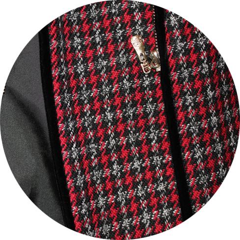 【伯妮斯茵】红色千鸟格粗纺呢料大衣-163C172-《比莫贝卡特岩画》-《艺术发轫》 商品图3