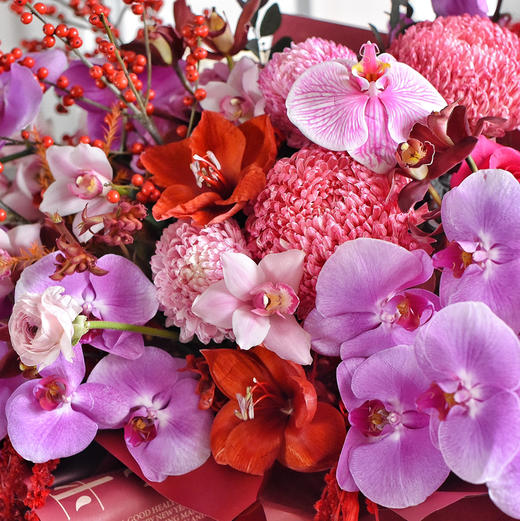 人间富贵花蝴蝶兰冬青吊米花瓶 商品图8