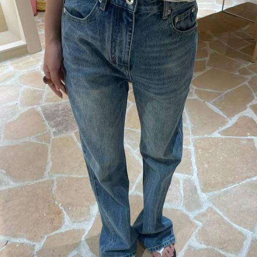 顺丰包邮64056洛诗琳纯棉做旧磨破直筒牛仔裤50546 商品图1