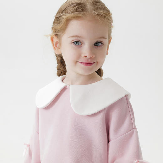 马克珍妮女童甜美蝴蝶结娃娃领卫衣宝宝上衣2025年春装新品250212 商品图4