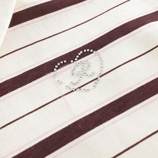 马克珍妮女童复古条纹POLO领T恤 儿童上衣2025年春装新款250166 商品图4