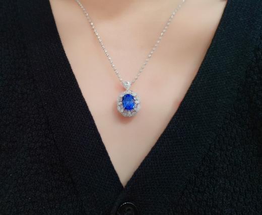 3.7ct刻面蓝宝石戒指吊坠 商品图4