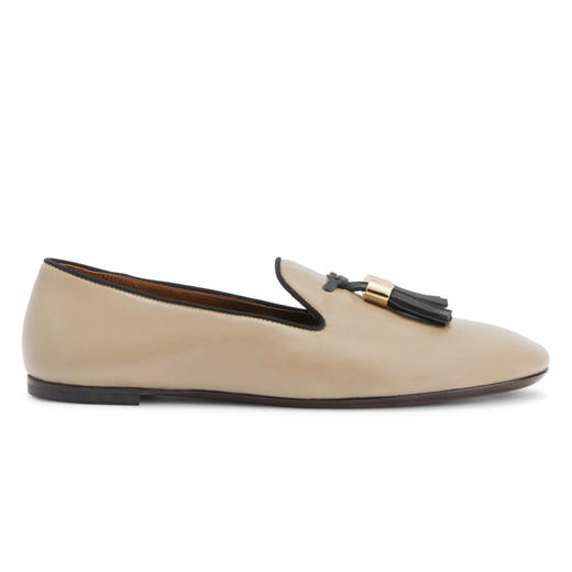 Giuseppe Zanotti 女士皮革流苏乐福鞋 卡其色 I460002002 商品图0