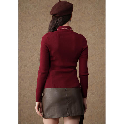 乔万尼polo领羊毛针织衫新款修身打底衫ET4M976 商品图4