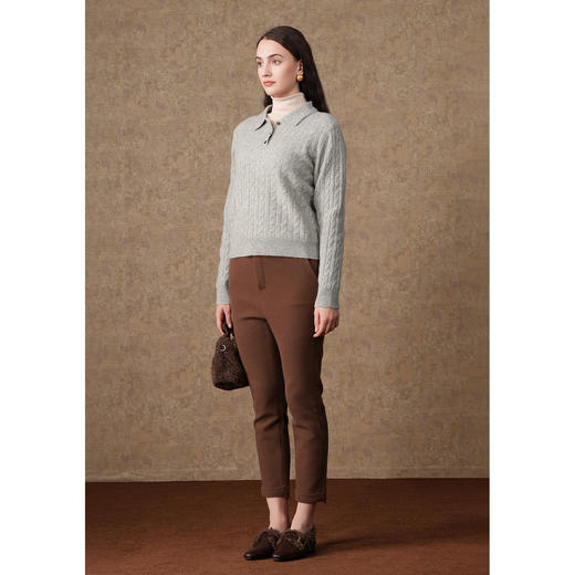 乔万尼绵羊毛休闲裤羊毛呢保暖烟管裤显瘦百搭ET4F813 商品图3