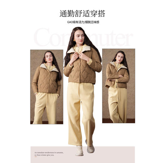 乔万尼新款羽绒服短款简约撞色设计白鸭绒ET4T998 商品图3
