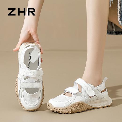 ZHR则则银色镂空包头运动凉鞋女2024夏季新款网面透气老爹鞋女鞋 商品图9