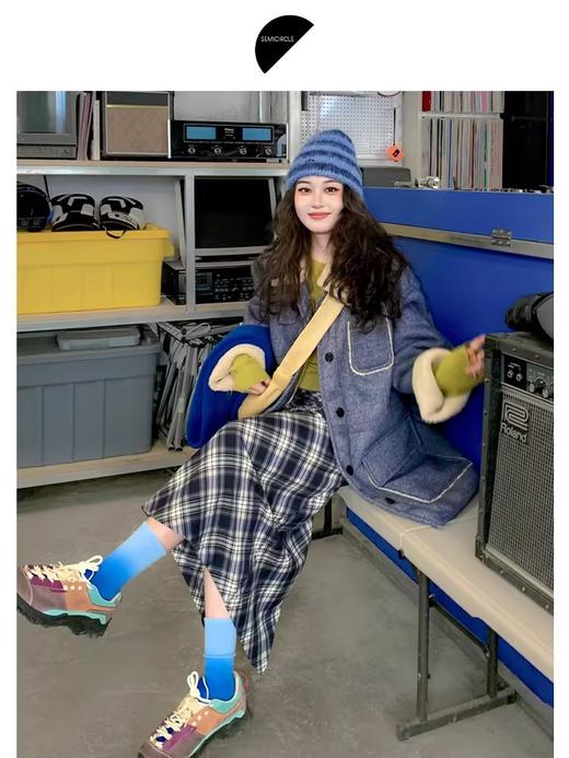 半圆/D24401674/翻领工装羊羔毛外套 商品图1