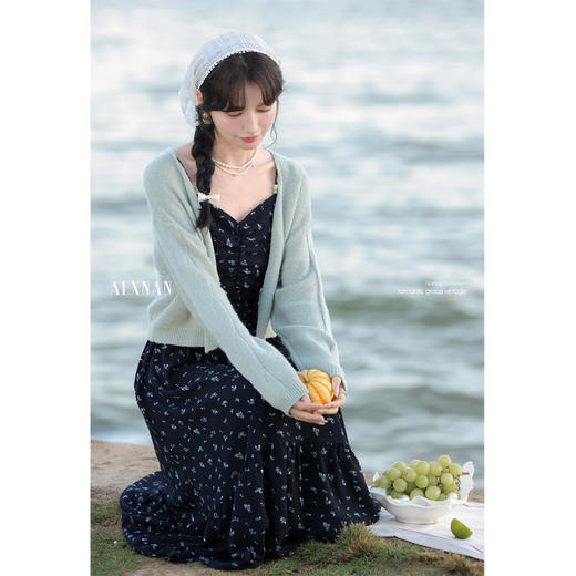 鹿向南「花野星河」气质法式浪漫连衣裙L52897 商品图3