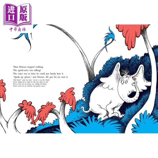 【中商原版】苏斯博士 霍顿在聆听 Horton Hears a Who 英文原版 儿童绘本 动物故事书 友谊和尊重 经典搞笑故事 进口小初文学 商品图3