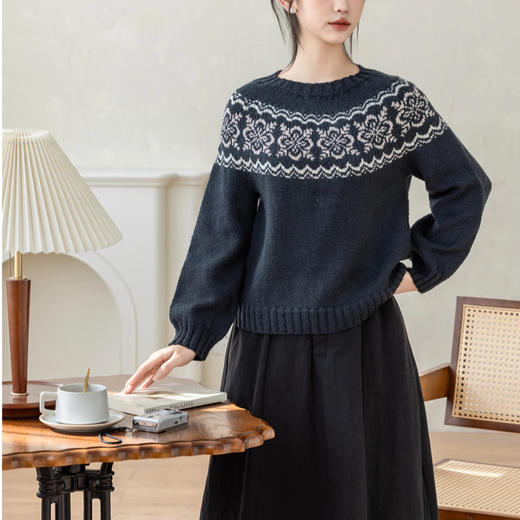 苏苏姐家花褋提花毛衣手工diy衣服羊毛线毛线团棒针编织材料包 商品图1