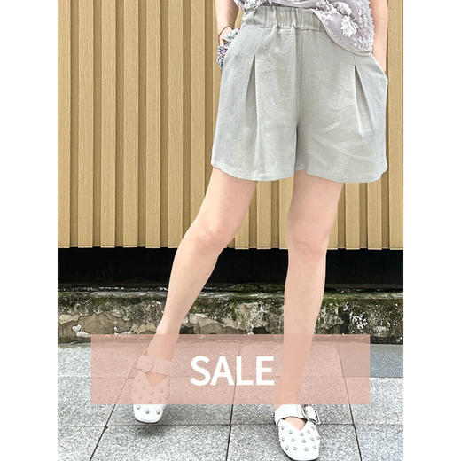 TYNVIE 花边袋口短裤-灰青 商品图0