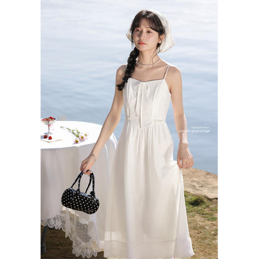 【6折秒杀】鹿向南「清风白雾」气质吊带连衣裙L52818 商品图2