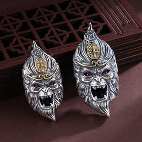 子佩集S925银【悟空圣佛】吊坠纯银【E109】【E189】仿古黑神话悟空双面佛(不含链)2501