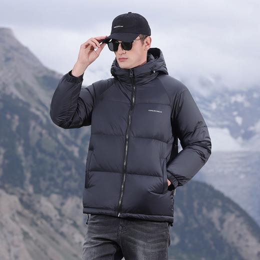 【新国标90白鸭绒】90绒子蓬松白鸭绒 连帽羽绒服男加厚保暖冬季面包外套短款 商品图1