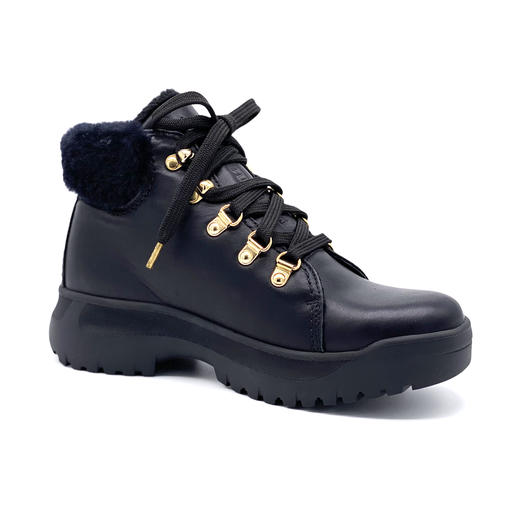 断码特价37码——西班牙原产时尚轻便加毛款女士皮靴 HB6黑色(优质保暖毛内衬) 商品图1