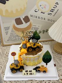 挖掘机主题蛋糕