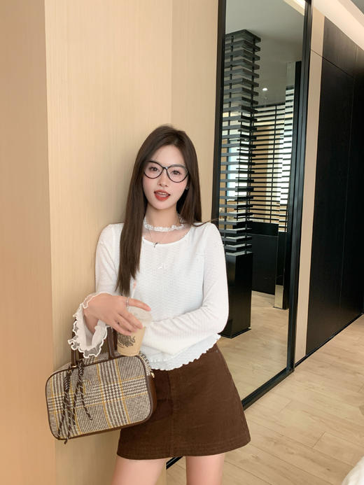 <曾小咸推荐>蕾丝边白色短款上衣 日常139.99/件 立减80 秒杀59.99/件！！ 商品图12