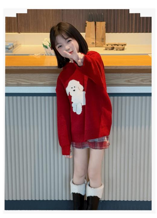 ❤️新年快到了，【🧸‘红运翻倍‘’儿童刺绣毛衣】🎈穿这件刚刚好 👍冬日日常穿搭也是ok的👗没有比红色更适合小公主的颜色了 商品图10