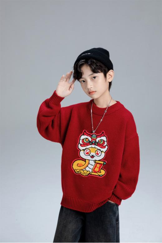 ❤️新年快到了，【🧸‘红运翻倍‘’儿童刺绣毛衣】🎈穿这件刚刚好 👍冬日日常穿搭也是ok的👗没有比红色更适合小公主的颜色了 商品图6