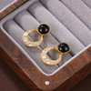 子佩集S925银【月瑶】耳钉纯银【AJ01589】原创2镀金黑玛瑙2501 商品缩略图0