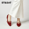 星期六简约方头一字带粗跟玛丽珍鞋SSC1111460 商品缩略图0