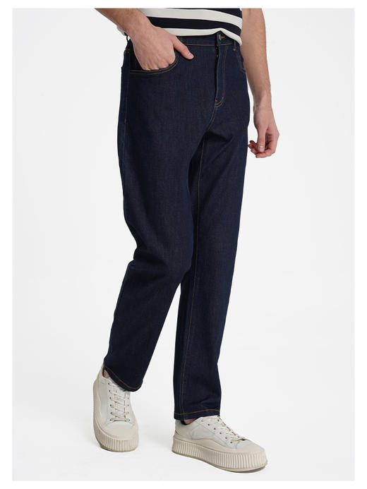 callisto牛仔蓝弹力棉直筒牛仔裤 商品图3