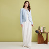 EITIE爱特爱舒适莱赛尔白色高腰阔腿显瘦休闲裤长裤春季新款A2505511 商品缩略图3
