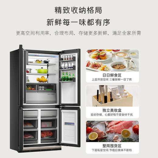 卡萨帝（Casarte）重磅新品 601升大容量家电 一级变频薄大容量零距离嵌入式节能冰箱变频卡萨帝601升十字对开门平嵌冰箱 MRA低氧养鲜 智慧动态除菌 BCD-601WGCTDM4DMU1 商品图1