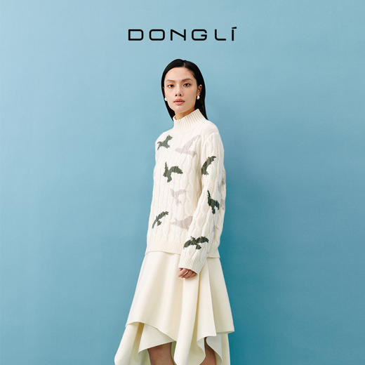 东黎 • 山羊绒女士秋冬提花半高领套衫 4585 商品图1