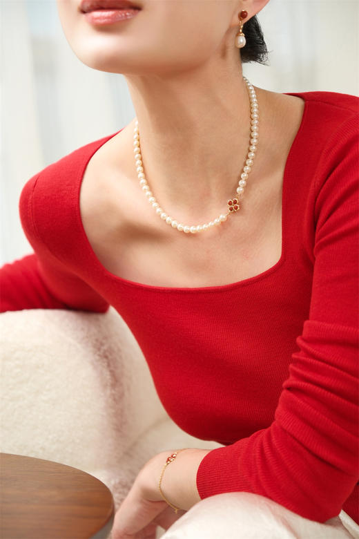 pearl moments珍刻  四合如意 四叶草珍珠项链 商品图10