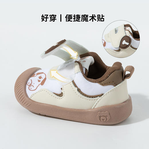 贝贝怡2025春季新款男女宝宝学步鞋萌娃软底防踢鞋魔术贴包头稳步鞋ZB1EX014 商品图6